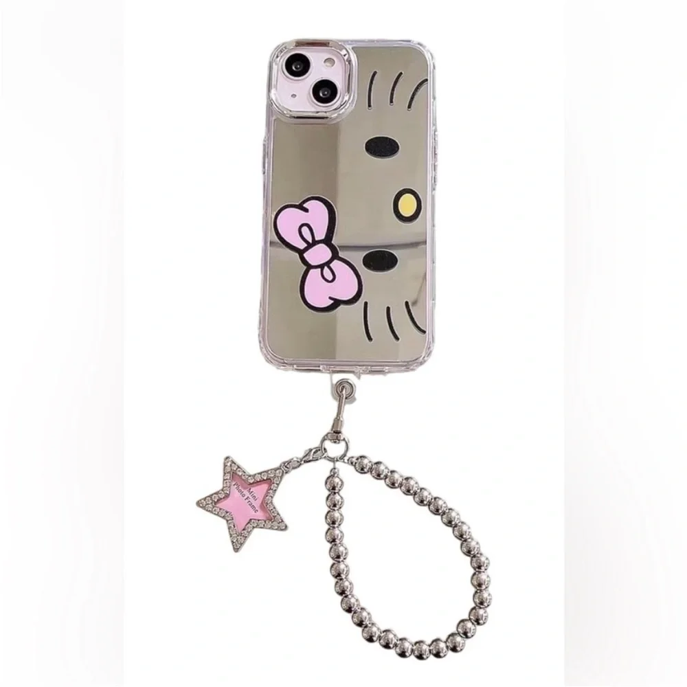 Mirror Hello Kitty iPhone 11 And iPhone XR Cute Phone Case With Keychain